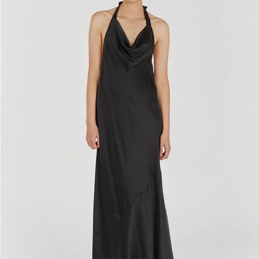 NWT DISSH AIMEE BLACK SILK COWL NECK DRESS - Picture 6 of 16
